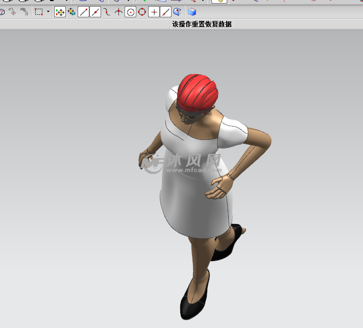 solidworks画美女,solidworks画人 穿连衣裙的人类女人妇女模型 - solidworks动物模型