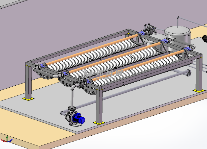 吸收式太阳能制冷温室模型 - solidworks机械设