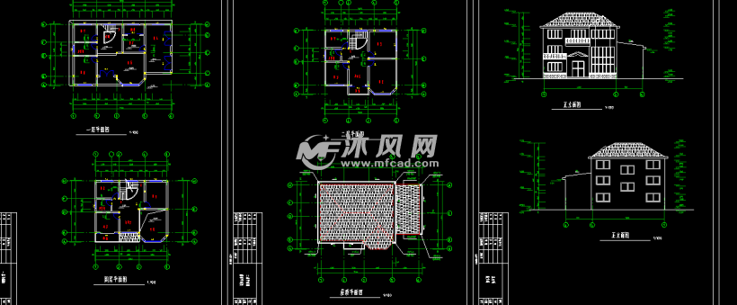 宁波全套私宅建筑结构图纸 - autocad住宅建筑平面