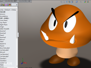 超级马里奥游戏-蘑菇人 - solidworks玩具公仔类