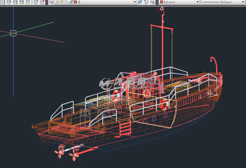 海外渔船海监船cad模型 - autocad船舶机械图纸下载
