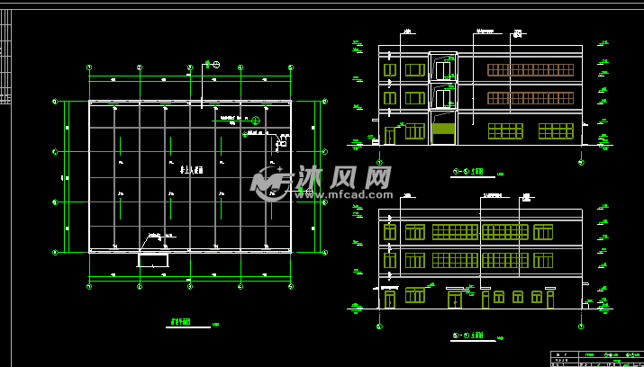 某三层框架厂房车间建筑平面 - AutoCAD厂区规