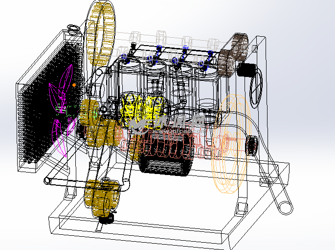 L4简易发动机模型 - solidworks机械设备模型下