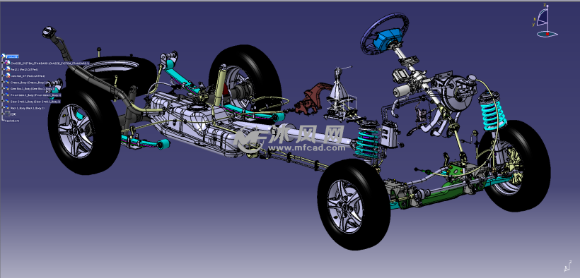 汽车底盘系统总成设计模型