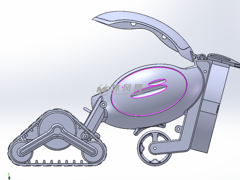 履带式概念车模型 - solidworks交通工具模型下