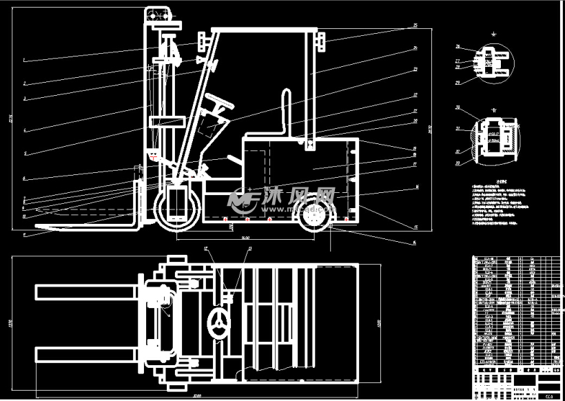 电动叉车结构设计(优秀设计(内含18张图纸)