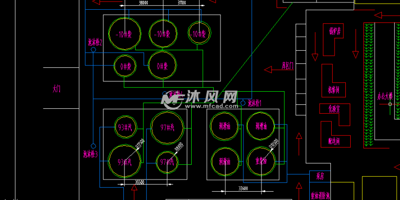 油库消防设计 - AutoCAD化工环保设备图纸下载