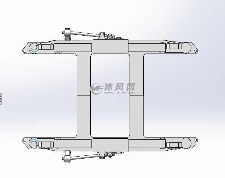 铁路车辆底盘结构 - solidworks底座支架类模型下载