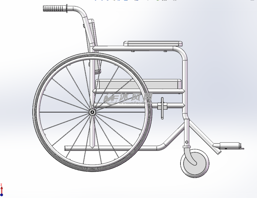 普通残疾人轮椅模型 - solidworks交通工具模型