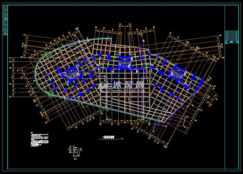 某高层大型裙楼楼结构CAD施工图 - AutoCAD