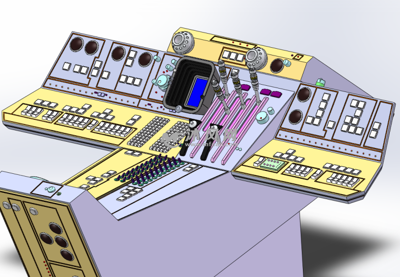 宇宙飞船驾驶舱控制台仪表板