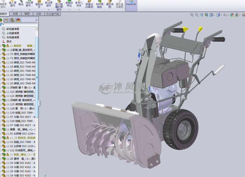 美国铲雪机 扬雪机 STM 530 - solidworks机械设备模型下载 - 沐风图纸
