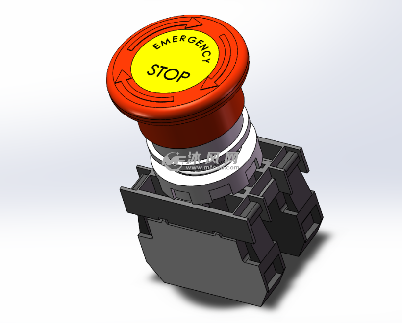 紧急急停开关按钮模型 - solidworks电气设备及元件