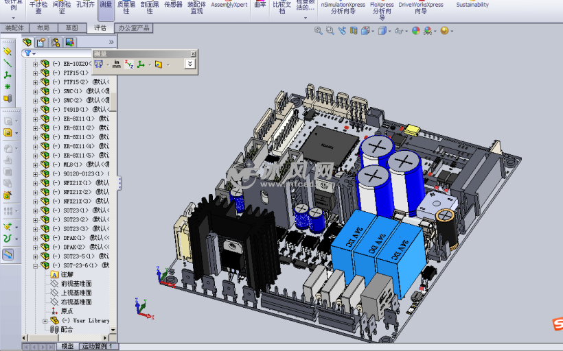 pcb电路板设计模型 - solidworks电气设备及元件模型下载 - 沐风图纸