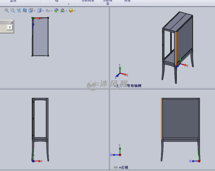 吉他展示柜设计模型三视图