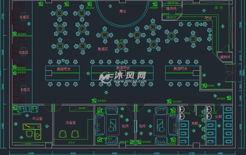 蓝影摇曳酒吧装饰施工图