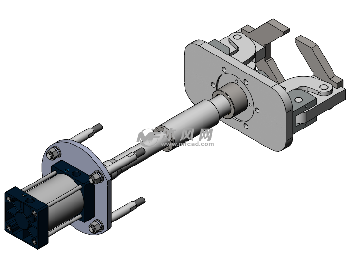 气动自定心抱紧夹具 - solidworks机械设备模型下载