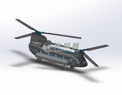 双螺旋桨直升机模型 - solidworks玩具公仔类模
