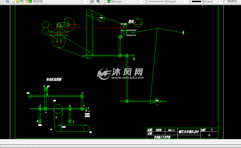 螺钉头冷镦机 课程设计 - AutoCAD普通工程机