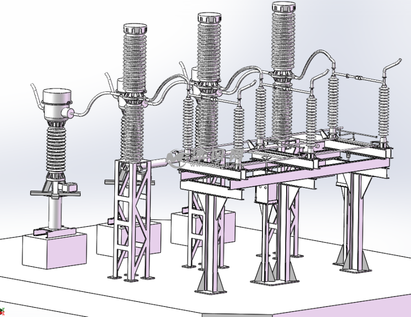 变电站电压互感器模型 - solidworks电气设备及