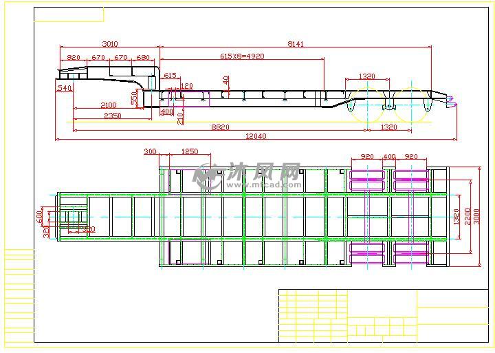 ly9201低平板半挂车设计 - autocad普通工程机械图纸