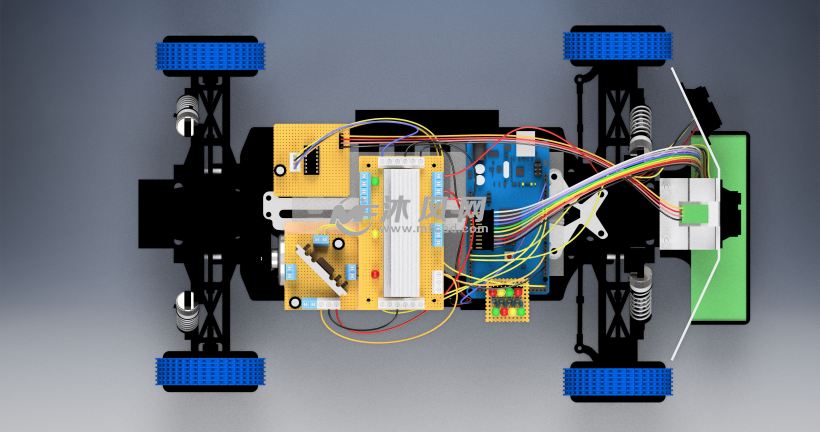 智能机器人赛车完整零部件模型 - solidworks交