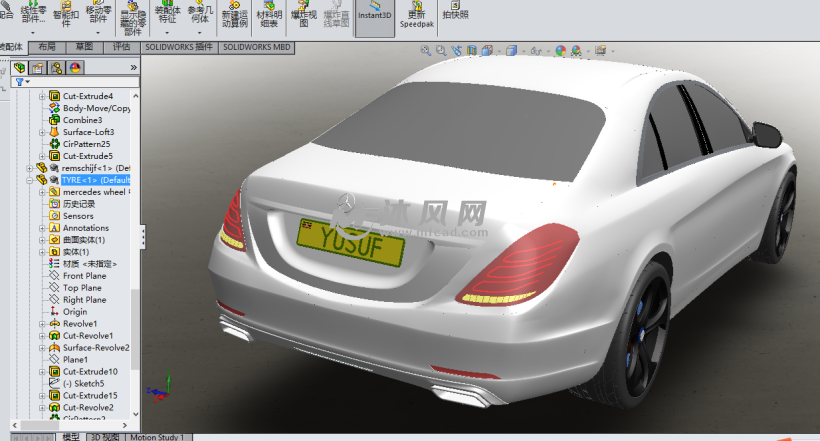 奔驰S级轿跑 - solidworks交通工具模型下载