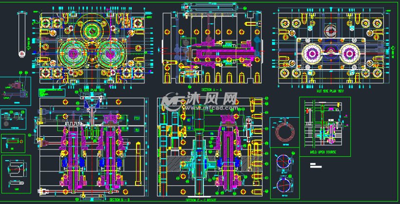 来福线脱螺纹模具结构图