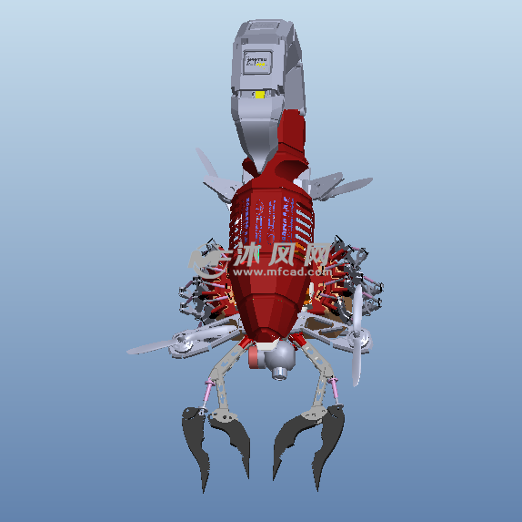 机械蝎子无人机3d模型