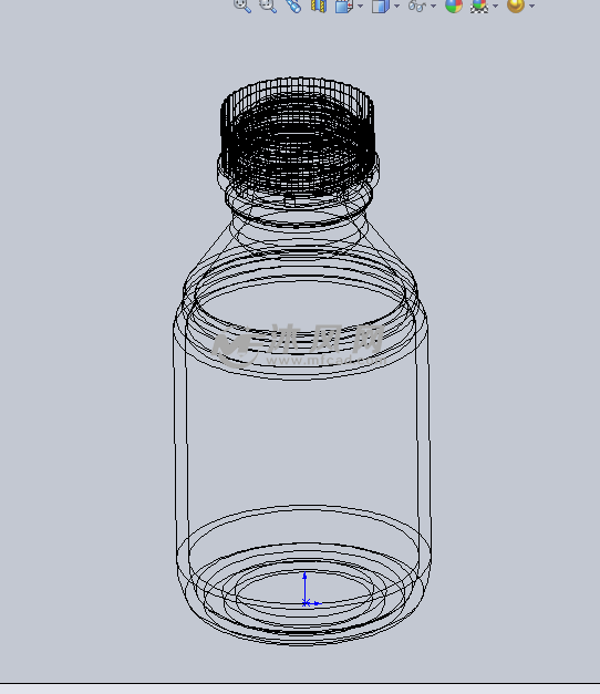 500毫升的瓶子设计模型 - solidworks生活用品