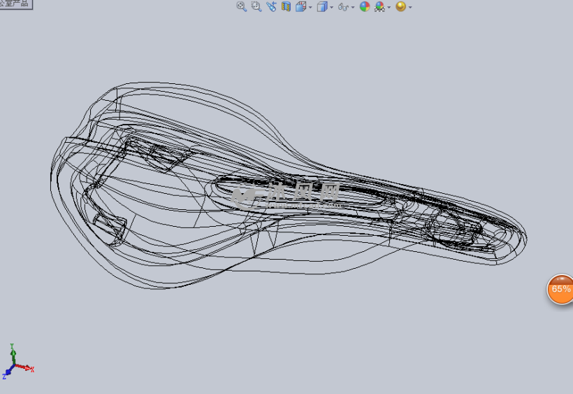 自行车座垫设计模型 - solidworks生活用品类模