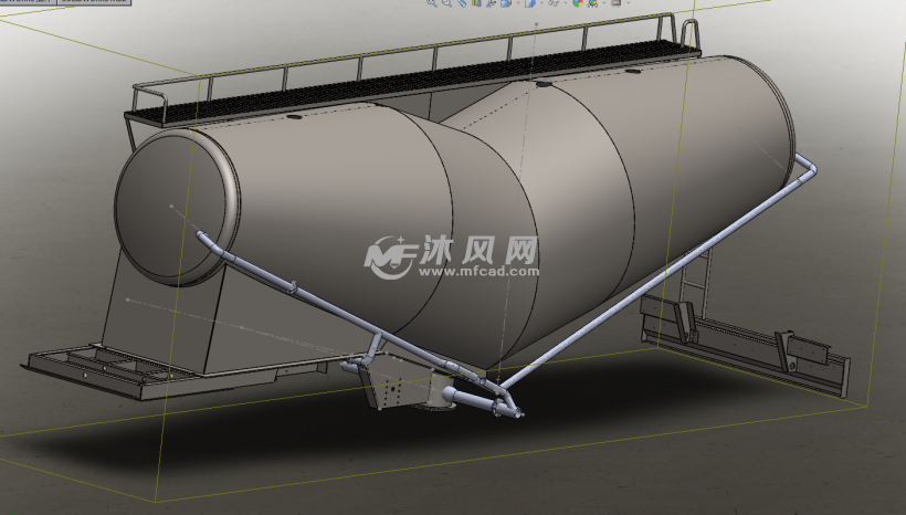 水泥粉尘粉末类罐车罐体模型