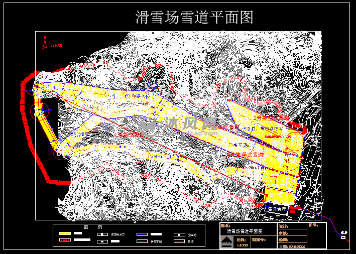 滑雪场雪道平面图