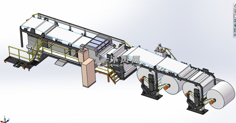 造纸厂用大型切纸机全套模型 - solidworks机械设备