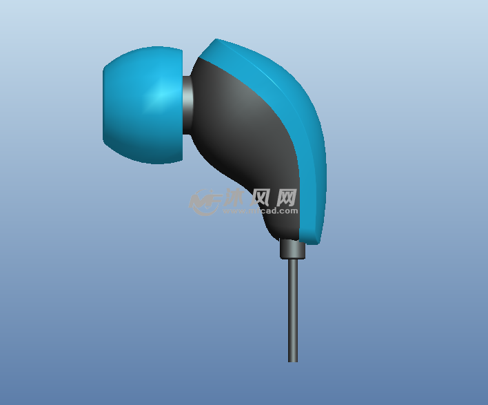 入耳式耳机结构3d(带线控,带分线档,带3.5插头)