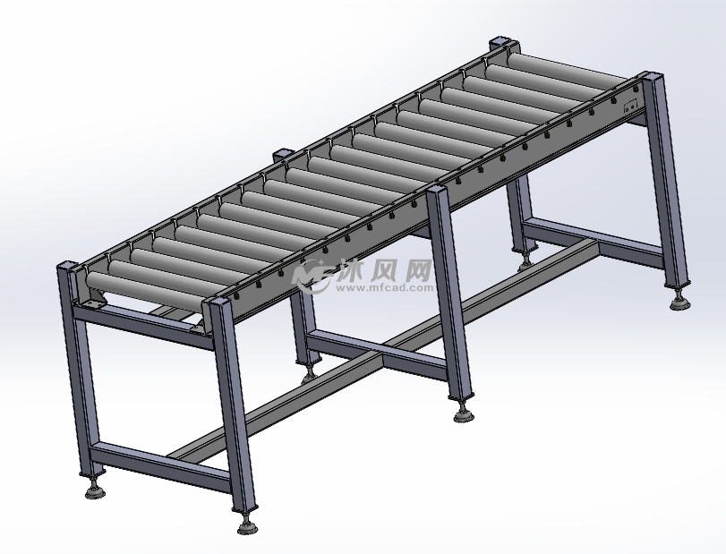 无动力滚筒输送线生产模型 - solidworks机械设