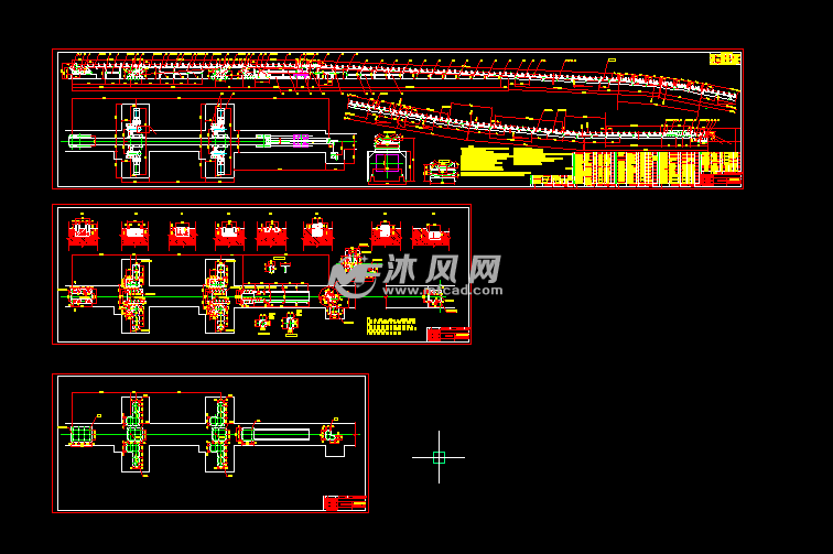 面皮第七采煤矿带输送机图纸-AutoCAD设岗输送亭总图顶注解敢图片