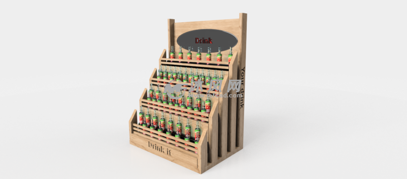 饮料超市摆放货架设计模型 - solidworks生活用