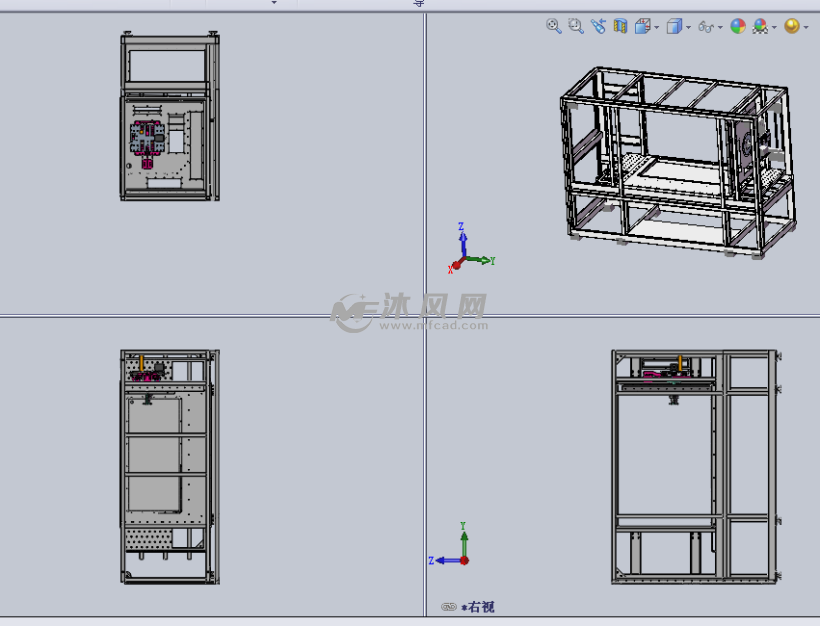 焊接式非标设备框架设计模型三视图