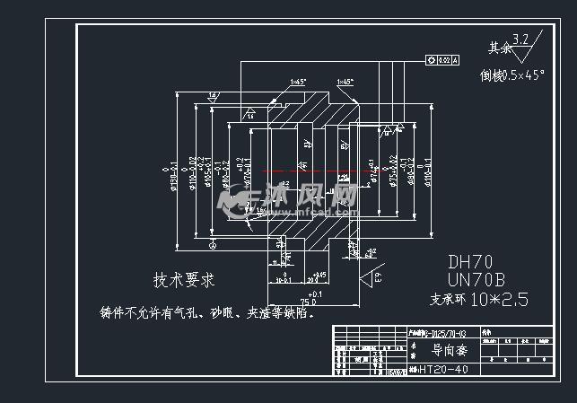 单活塞杆液压缸图纸