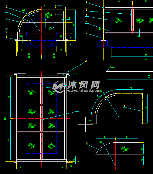 皮带机尾轮防护罩生产总图 - autocad输送设备图纸下载 - 沐风图纸