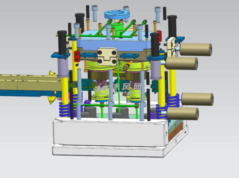 油缸带动齿条脱内螺纹模具UG图 - 螺纹模模具