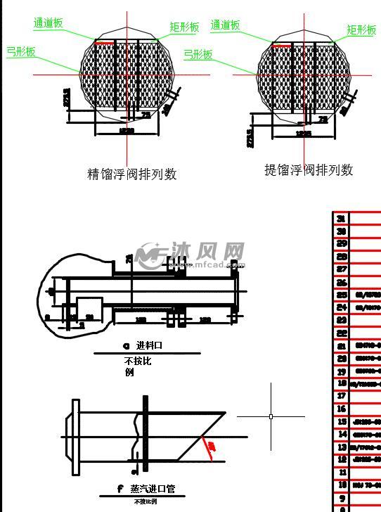 精馏塔-化工原理课程设计 - AutoCAD化工环保
