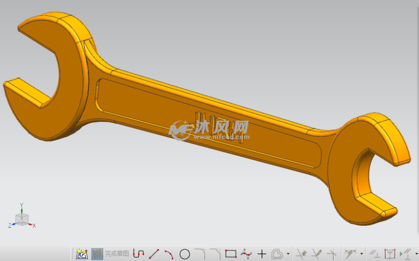 1:1绘制的呆扳手 - ug交通工具类模型下载 - 沐风图纸