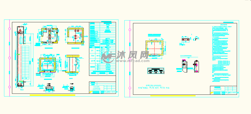 电梯井道土建设计图 - AutoCAD起重与提升设备