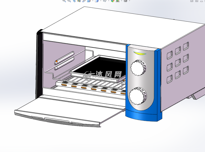 家用电器微波炉烤箱模型 - solidworks家用电器