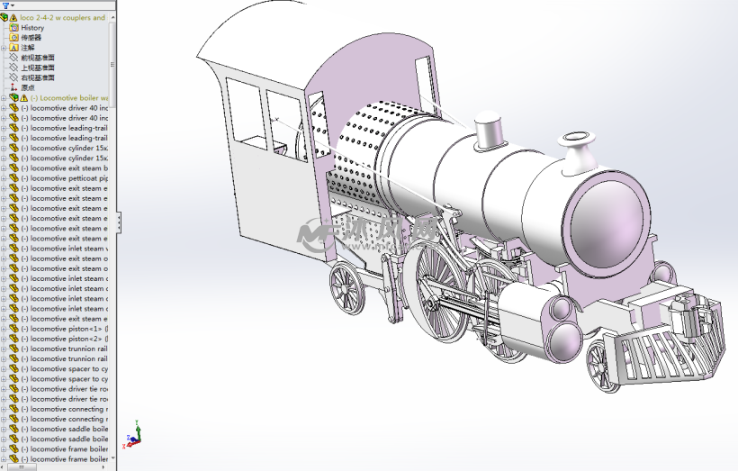 火车头详细结构模型