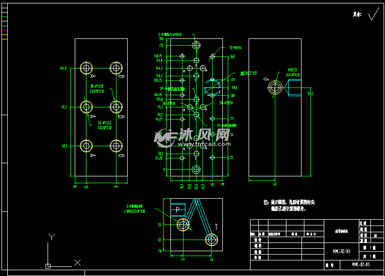 液压阀块02B3-AutoCAD气动与电梯图纸下载东芝标准CV180图纸图片