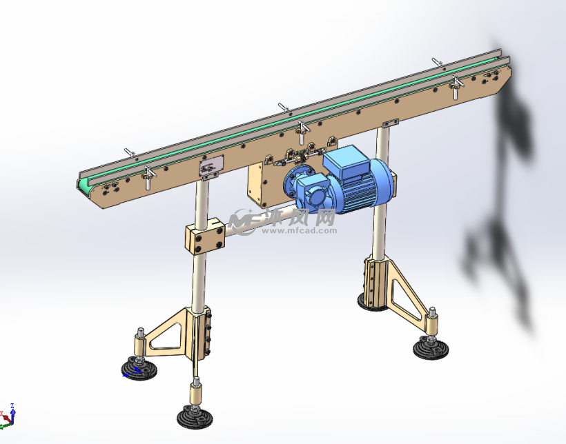 小型微型皮带传送带输送机模型 - solidworks传
