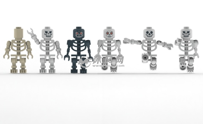 乐高骷髅玩偶机器人全套生产模型 - solidworks